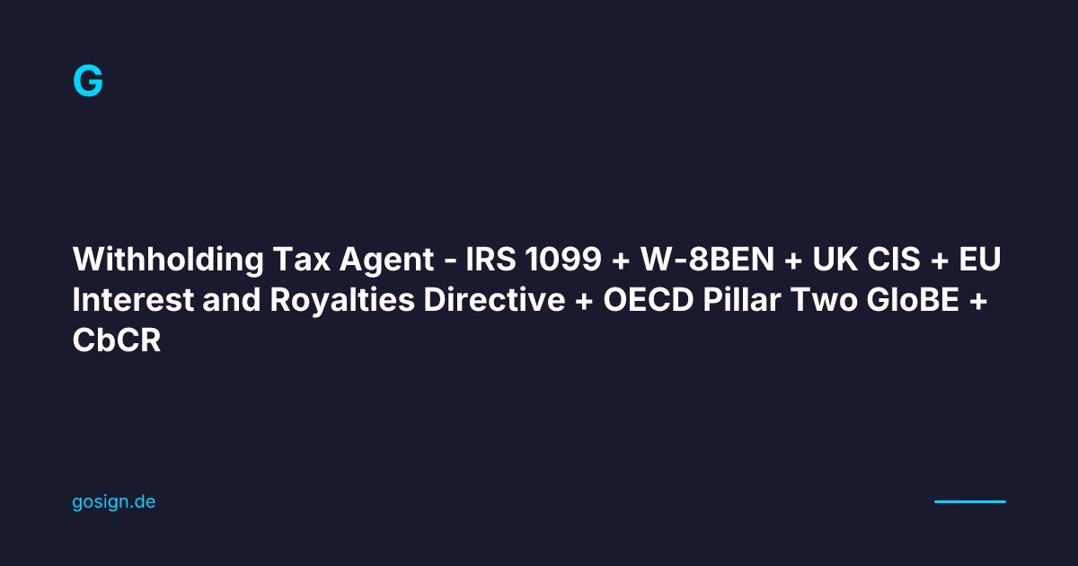 Withholding Tax Agent - Finance Agent Catalog | Gosign